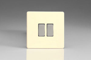 Varilight XDW2S - 2-Gang 10A 1- or 2-Way Rocker Switch