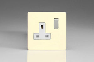 Varilight XDW4WS - 1-Gang 13A Double Pole Switched Socket with Metal Rockers