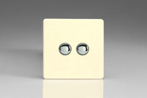 Varilight XDWP2S - 2-Gang 6A 1- or 2-Way Push-On/Off Impulse Switch