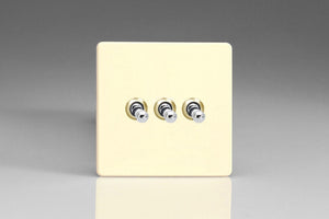 Varilight XDWT3S - 3-Gang 10A 1- or 2-Way Toggle Switch