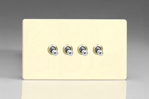 Varilight XDWT9S - 4-Gang 10A 1- or 2-Way Toggle Switch (Twin Plate)