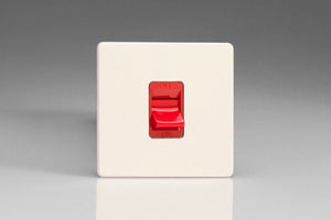 Varilight XDY45SS.PD - 45A Cooker Switch (Single Plate, Red Rocker)
