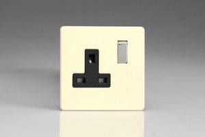 Varilight XDY4BS.PD - 1-Gang 13A Double Pole Switched Socket with Metal Rockers