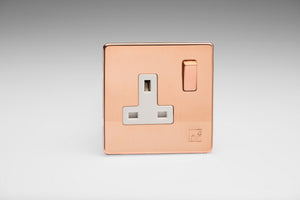 Varilight XDY4WS.AC - 1-Gang 13A Double Pole Switched Socket with Metal Rockers