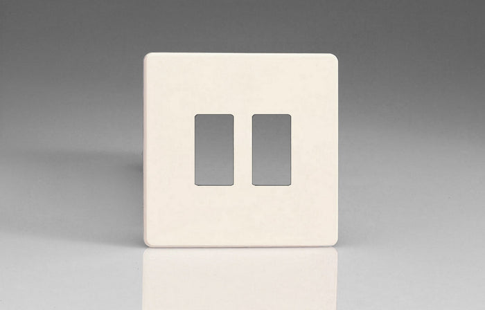 Varilight XDYPGY2S.PD - 2-Gang Screwless PowerGrid Plate including Yoke (Single Plate)