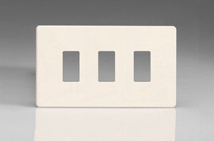 Varilight XDYPGY3S.PD - 3-Gang Screwless PowerGrid Plate including Yoke (Twin Plate)