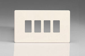 Varilight XDYPGY4S.PD - 4-Gang Screwless PowerGrid Plate including Yoke (Twin Plate)