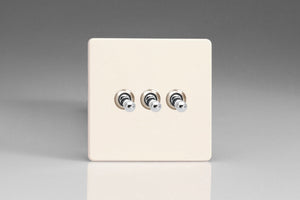 Varilight XDYT3S.PD - 3-Gang 10A 1- or 2-Way Toggle Switch
