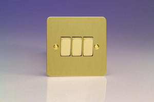 Varilight XFB3D - 3-Gang 10A 1- or 2-Way Rocker Switch