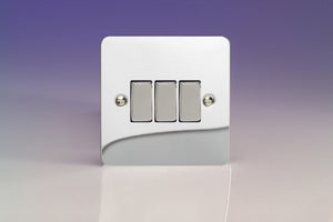 Varilight XFC3D - 3-Gang 10A 1- or 2-Way Rocker Switch