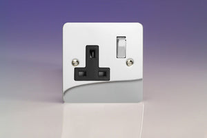Varilight XFC4DB - 1-Gang 13A Double Pole Switched Socket with Metal Rockers