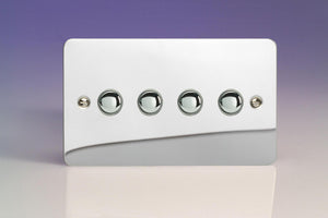 Varilight IJFCS004 - 4-Gang Tactile Touch Control Dimming Slave for use with Master on 2-Way Circuits (Twin Plate)