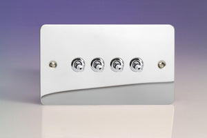 Varilight XFCT9 - 4-Gang 10A 1- or 2-Way Toggle Switch (Twin Plate)