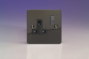 Varilight XFI4DB - 1-Gang 13A Double Pole Switched Socket with Metal Rockers