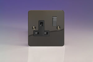 Varilight XFI4DB - 1-Gang 13A Double Pole Switched Socket with Metal Rockers