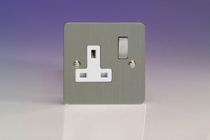 Varilight XFS4DW - 1-Gang 13A Double Pole Switched Socket with Metal Rockers