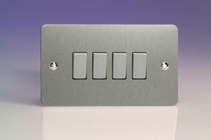 Varilight XFS9D - 4-Gang 10A 1- or 2-Way Rocker Switch (Twin Plate)