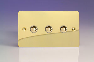 Varilight IJFVS003 - 3-Gang Tactile Touch Control Dimming Slave for use with Master on 2-Way Circuits (Twin Plate)