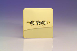 Varilight XFVT3 - 3-Gang 10A 1- or 2-Way Toggle Switch