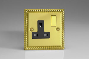 Varilight XG4DB - 1-Gang 13A Double Pole Switched Socket with Metal Rockers