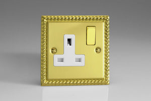 Varilight XG4DW - 1-Gang 13A Double Pole Switched Socket with Metal Rockers