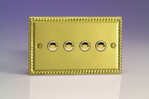 Varilight IJGS004 - 4-Gang Tactile Touch Control Dimming Slave for use with Master on 2-Way Circuits (Twin Plate)