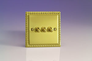 Varilight XGT3 - 3-Gang 10A 1- or 2-Way Toggle Switch