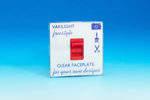 Varilight XIF45C - 45A Cooker Switch (Single Plate, Red Rocker)