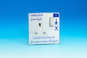 Varilight XIF4CW - 1-Gang 13A Double Pole Switched Socket with Metal Rockers