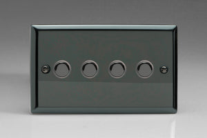 Varilight XIM4 - 4-Gang 6A 1-Way Push-to-Make Momentary Switch (Twin Plate)