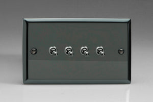 Varilight XIT9 - 4-Gang 10A 1- or 2-Way Toggle Switch (Twin Plate)