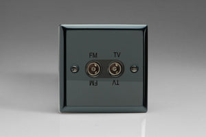 Varilight XITVFMB - 2-Gang Diplex Socket, TV/FM