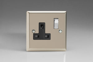 Varilight XN4DB - 1-Gang 13A Double Pole Switched Socket with Metal Rockers