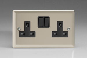 Varilight XN5B - 2-Gang 13A Double Pole Switched Socket