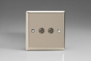 Varilight XN88 - 2-Gang TV Socket, Co-Axial 