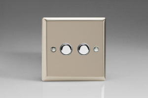 Varilight XNP2 - 2-Gang 6A 1- or 2-Way Push-On/Off Impulse Switch