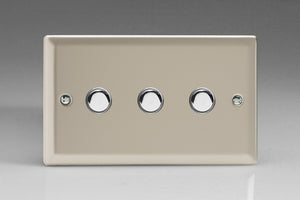 Varilight IJNS003 - 3-Gang Tactile Touch Control Dimming Slave for use with Master on 2-Way Circuits (Twin Plate)