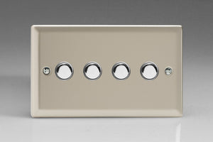 Varilight IJNS004 - 4-Gang Tactile Touch Control Dimming Slave for use with Master on 2-Way Circuits (Twin Plate)
