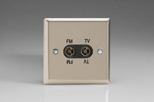 Varilight XNTVFMB - 2-Gang Diplex Socket, TV/FM