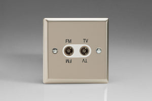 Varilight XNTVFMW - 2-Gang Diplex Socket, TV/FM
