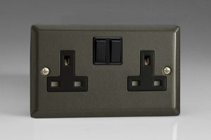 Varilight XP5B - 2-Gang 13A Double Pole Switched Socket