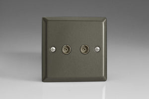 Varilight XP88 - 2-Gang TV Socket, Co-Axial 