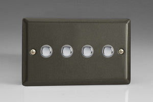 Varilight IJPS004 - 4-Gang Tactile Touch Control Dimming Slave for use with Master on 2-Way Circuits (Twin Plate)