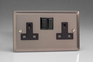 Varilight XR5B - 2-Gang 13A Double Pole Switched Socket