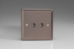 Varilight XR88 - 2-Gang TV Socket, Co-Axial 