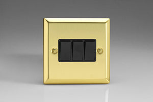 Varilight XV3B - 3-Gang 10A 1- or 2-Way Rocker Switch