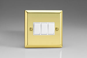 Varilight XV3W - 3-Gang 10A 1- or 2-Way Rocker Switch