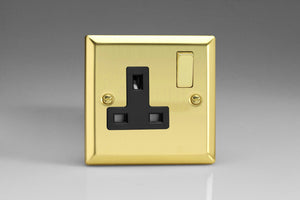 Varilight XV4DB - 1-Gang 13A Double Pole Switched Socket with Metal Rockers
