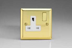 Varilight XV4DW - 1-Gang 13A Double Pole Switched Socket with Metal Rockers