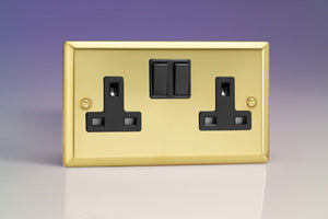 Varilight XV5B - 2-Gang 13A Double Pole Switched Socket